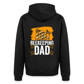 Beekeeper Papa Honey Bee Beekeeping - Unisex Premium Organic Zip Hoodie - black - Back - Nico (187cm)
