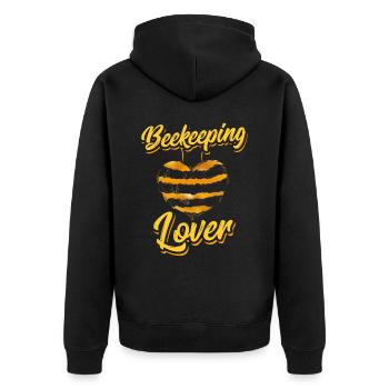 Beekeeping lovers Beekeeping Beekeepers Beekeepers - Unisex Premium Organic Zip Hoodie - black - Back - Nico (187cm)