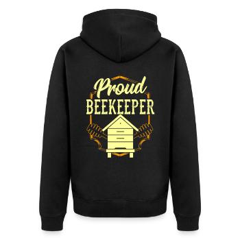 Proud Beekeeper Honey Bee Beekeeper Beekeeping - Unisex Premium Organic Zip Hoodie - black - Back - Nico (187cm)