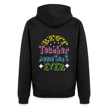 Lehrer Lehrerin Lehramt Schule lernen Grundschule - Unisex Premium Bio Zip Hoodie - Schwarz - Hinten - Nico (187cm)