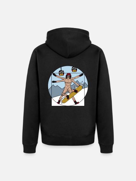 Snowboarding slope mountains funny snowboard - Unisex Premium Organic Zip Hoodie - black