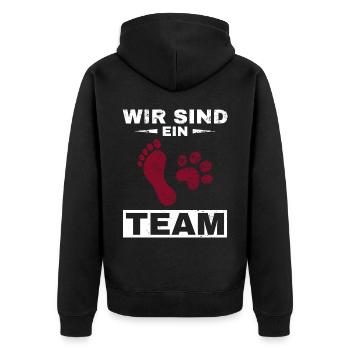Hund, bester Feund Hundebesitzer Mann, Frau Hunde - Unisex Premium Bio Zip Hoodie - Schwarz - Hinten - Nico (187cm)