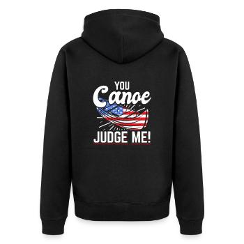 Drapeau Canoë Canoë extérieur Kayak - Veste à capuche bio Premium Unisexe - noir - Dos - Nico (187cm)