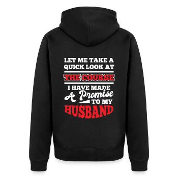 Running Ultramarathon - Unisex Premium Organic Zip Hoodie - black - Back - Nico (187cm)