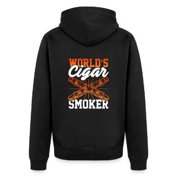 Fumer du tabac Fumer les amateurs de cigares - Veste à capuche bio Premium Unisexe - noir - Dos - Nico (187cm)