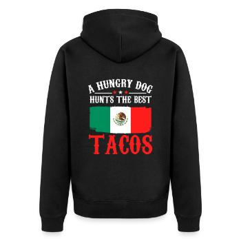 de Mayo Fiesta Pet Mexiko Mexikanischer Hundeliebh - Unisex Premium Bio Zip Hoodie - Schwarz - Hinten - Nico (187cm)