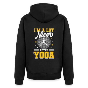 Meditation Zen Mindfulness Exercises Yogini - Unisex Premium Organic Zip Hoodie - black - Back - Nico (187cm)