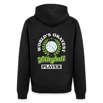 Volleyball Players Coaching Team - Unisex Premium Organic Zip Hoodie - black - Back - Nico (187cm)