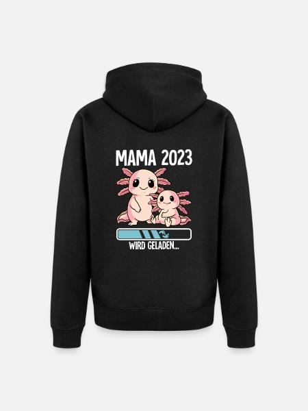 Werdende Mama 2023 - Unisex Premium Bio Zip Hoodie - Schwarz