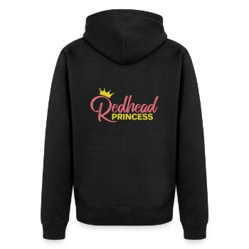 Princesse rousse beauté cheveux roux - Veste à capuche bio Premium Unisexe - noir - Dos - Nico (187cm)