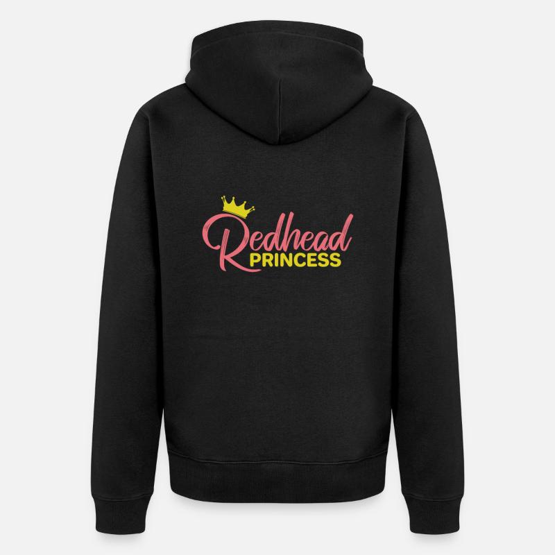 Princesse rousse beauté cheveux roux - Veste à capuche bio Premium Unisexe - noir