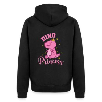 Dino Princess cute cute girl - Unisex Premium Organic Zip Hoodie - black - Back - Nico (187cm)