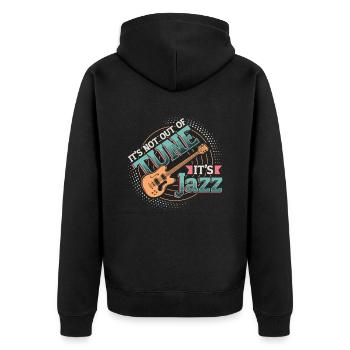 Es Ist Nicht Verstimmt, Es Ist Jazz - Jazz Band. - Unisex Premium Bio Zip Hoodie - Schwarz - Hinten - Nico (187cm)