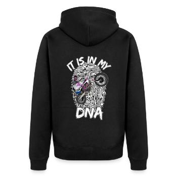 Motocross / Enduro / Freestyle mx / Dirtbike retro - Unisex Premium Organic Zip Hoodie - black - Back - Nico (187cm)