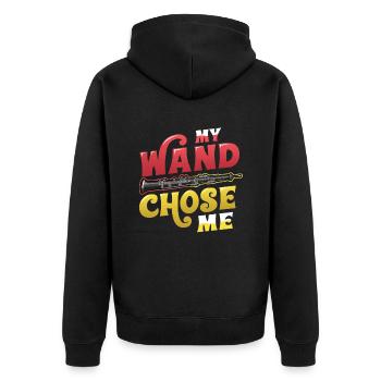 My Wand Chose, Me Flutist Marching Band, Flute. - Unisex Premium Bio Zip Hoodie - Schwarz - Hinten - Nico (187cm)