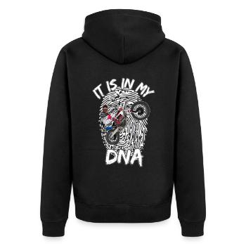 Motocross / Enduro / Freestyle mx / Dirtbike retro - Unisex Premium Organic Zip Hoodie - black - Back - Nico (187cm)