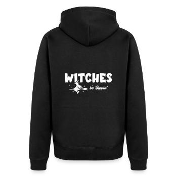 Witches Be Sippin Witch Squad Wine Glass Halloween - Unisex Premium Organic Zip Hoodie - black - Back - Nico (187cm)