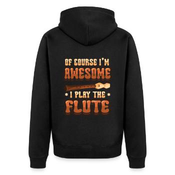 Bien sûr, je suis fantastique, je joue de la flûte. - Veste à capuche bio Premium Unisexe - noir - Dos - Nico (187cm)