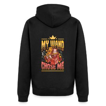 My Wand Chose, Me Flutist Marching Band, Flute. - Unisex Premium Bio Zip Hoodie - Schwarz - Hinten - Nico (187cm)