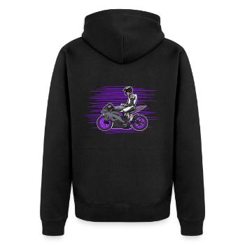 Moto Lifestyle / Moto / Moto motard - Veste à capuche bio Premium Unisexe - noir - Dos - Nico (187cm)