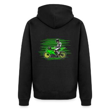 Motorcycle Lifestyle / Motorcycle / Motorcycle biker - Unisex Premium Organic Zip Hoodie - black - Back - Nico (187cm)