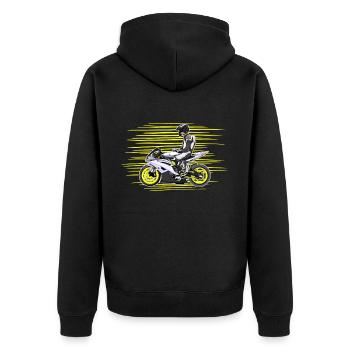 Moto Lifestyle / Moto / Moto motard - Veste à capuche bio Premium Unisexe - noir - Dos - Nico (187cm)