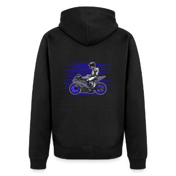 Moto Lifestyle / Moto / Moto motard - Veste à capuche bio Premium Unisexe - noir - Dos - Nico (187cm)