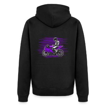 Moto Lifestyle / Moto / Moto motard - Veste à capuche bio Premium Unisexe - noir - Dos - Nico (187cm)
