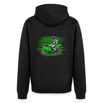 Moto Lifestyle / Moto / Moto motard - Veste à capuche bio Premium Unisexe - noir - Dos - Nico (187cm)