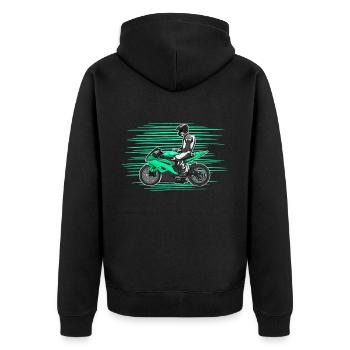 Moto Lifestyle / Moto / Moto motard - Veste à capuche bio Premium Unisexe - noir - Dos - Nico (187cm)