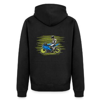 Moto Lifestyle / Moto / Moto motard - Veste à capuche bio Premium Unisexe - noir - Dos - Nico (187cm)