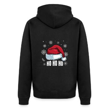 Funny Ugly Christmas Ho3 - Unisex Premium Organic Zip Hoodie - black - Back - Nico (187cm)