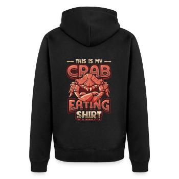 Krabben Essen. - Unisex Premium Bio Zip Hoodie - Schwarz - Hinten - Nico (187cm)