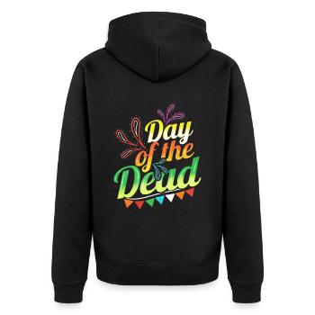 Colorful Logo For Day Of The Dead - Unisex Premium Bio Zip Hoodie - Schwarz - Hinten - Nico (187cm)