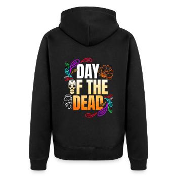 Logo For The Dia De Los Muertos Day Of The Dead - Unisex Premium Bio Zip Hoodie - Schwarz - Hinten - Nico (187cm)