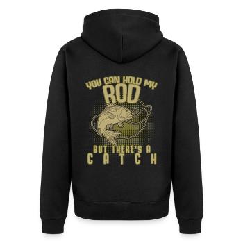 Angler Angel Fischer Fish Fishing - Unisex Premium Organic Zip Hoodie - black - Back - Nico (187cm)