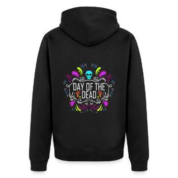 Dia De Los Muertos Logo Day Of The Dead - Unisex Premium Bio Zip Hoodie - Schwarz - Hinten - Nico (187cm)