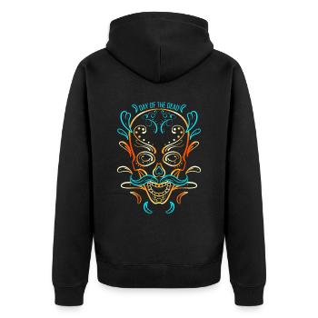Stylized Painting Of A Sugar Skull For Day Of The - Unisex Premium Bio Zip Hoodie - Schwarz - Hinten - Nico (187cm)