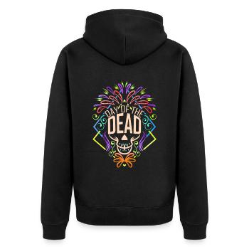 Dia De Los Muertos Sugar Skull Logo For Day Of - Unisex Premium Organic Zip Hoodie - black - Back - Nico (187cm)