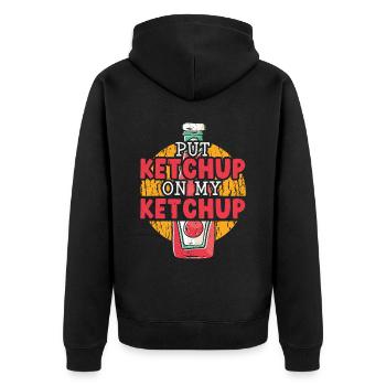 Mets du ketchup sur mon ketchup Amoureux de la nourriture Gourmet - Veste à capuche bio Premium Unisexe - noir - Dos - Nico (187cm)