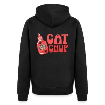 Rattrapage Ketchup Amoureux de la nourriture Gourmet Cat Whisperer - Veste à capuche bio Premium Unisexe - noir - Dos - Nico (187cm)