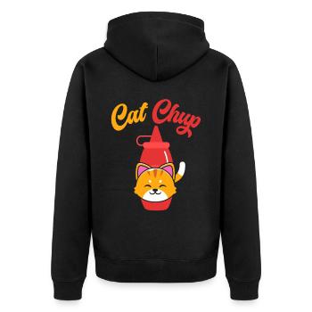 Rattrapage Ketchup Amoureux de la nourriture Gourmet Cat Whisperer - Veste à capuche bio Premium Unisexe - noir - Dos - Nico (187cm)