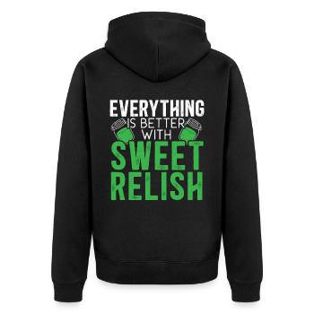 Tout est mieux avec le condiment Sweet Relish - Veste à capuche bio Premium Unisexe - noir - Dos - Nico (187cm)