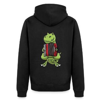 Instrument d’accordéon T-Rex Dinosaur - Veste à capuche bio Premium Unisexe - noir - Dos - Nico (187cm)