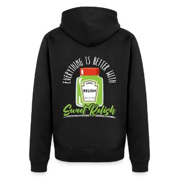 Tout est mieux avec le condiment Sweet Relish - Veste à capuche bio Premium Unisexe - noir - Dos - Nico (187cm)