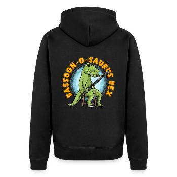Basson-o-saurus Rex Basson dinosaure - Veste à capuche bio Premium Unisexe - noir - Dos - Nico (187cm)