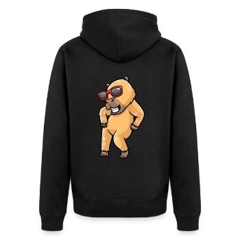 Capybara dansant avec des lunettes de soleil capybara - Veste à capuche bio Premium Unisexe - noir - Dos - Nico (187cm)