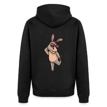 Esel Tanzt Mit Sonnenbrille Tanztänzerin - Unisex Premium Bio Zip Hoodie - Schwarz - Hinten - Nico (187cm)