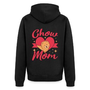 Chow Mom Dog Owner Puppy Lover Paw Love Doggy Pup - Unisex Premium Organic Zip Hoodie - black - Back - Nico (187cm)