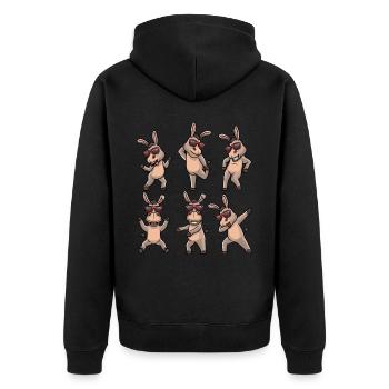 Esel Tanzt Mit Sonnenbrille Tanztänzerin - Unisex Premium Bio Zip Hoodie - Schwarz - Hinten - Nico (187cm)